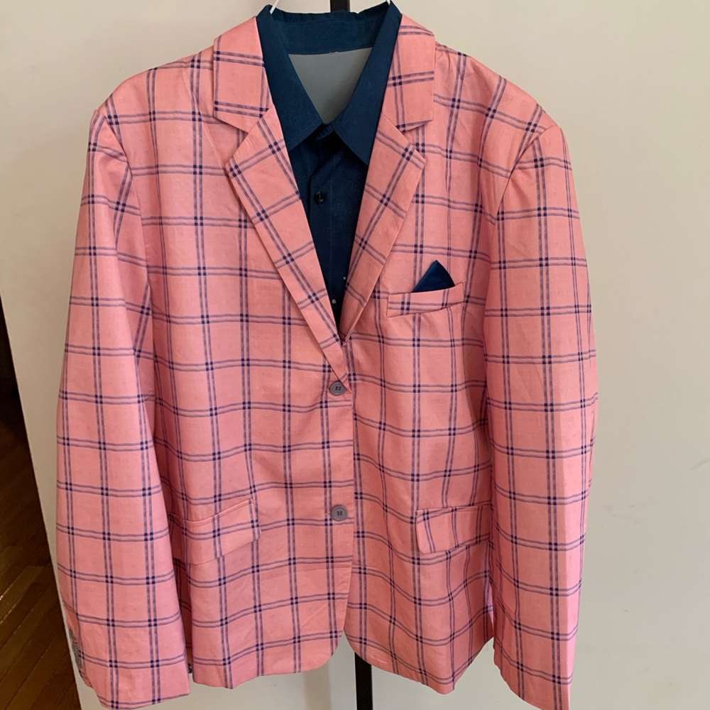 New pink and blue lightweight blazer